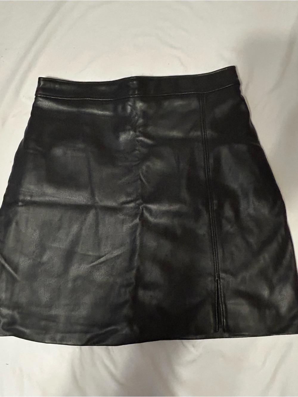 Hollister Black Faux Leather A-Line Mini Skirt